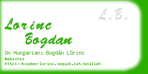 lorinc bogdan business card